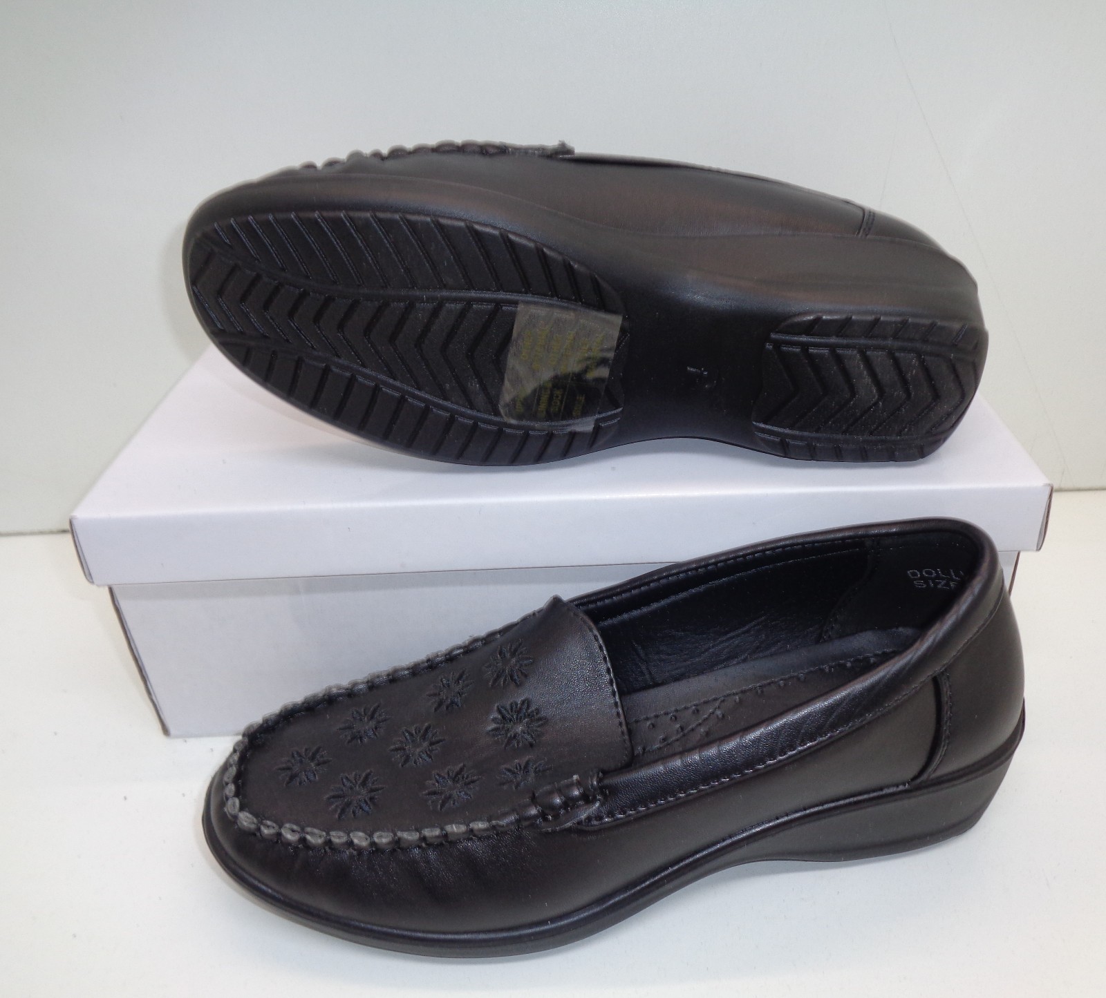 Ladies Womens Black Shoes Low Wedge Casual Flats Wide Fit New RRP £30 UK Size 4 image 3