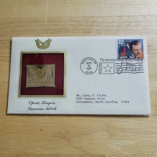 Opera Singers Lawrence Tibbett 22kt Gold Replica Stamp w/card