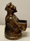 Vintage/Antique Chinese Man Holding Bowl Hand Carved Brass Statue: 4.8", 1.9lb — photo 2