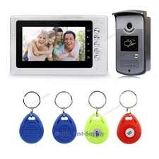 Video Door Phone Intercom Entry System 1X Camera With Keyfobs 1X7" Color Monitor