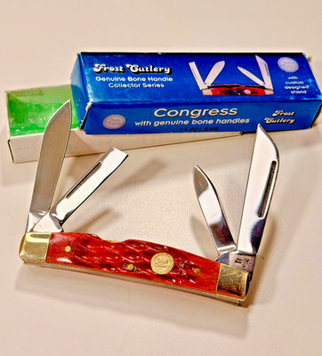 FROST CUTLERY  3.5''  CONGRESS with GERMAN STEEL  & BONE HANDLES --  (NEW) in BOX