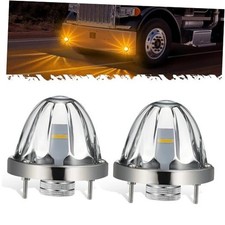 2Pcs Glass Watermelon Lights Patented Clear Lens LED Side Marker Turn Amber