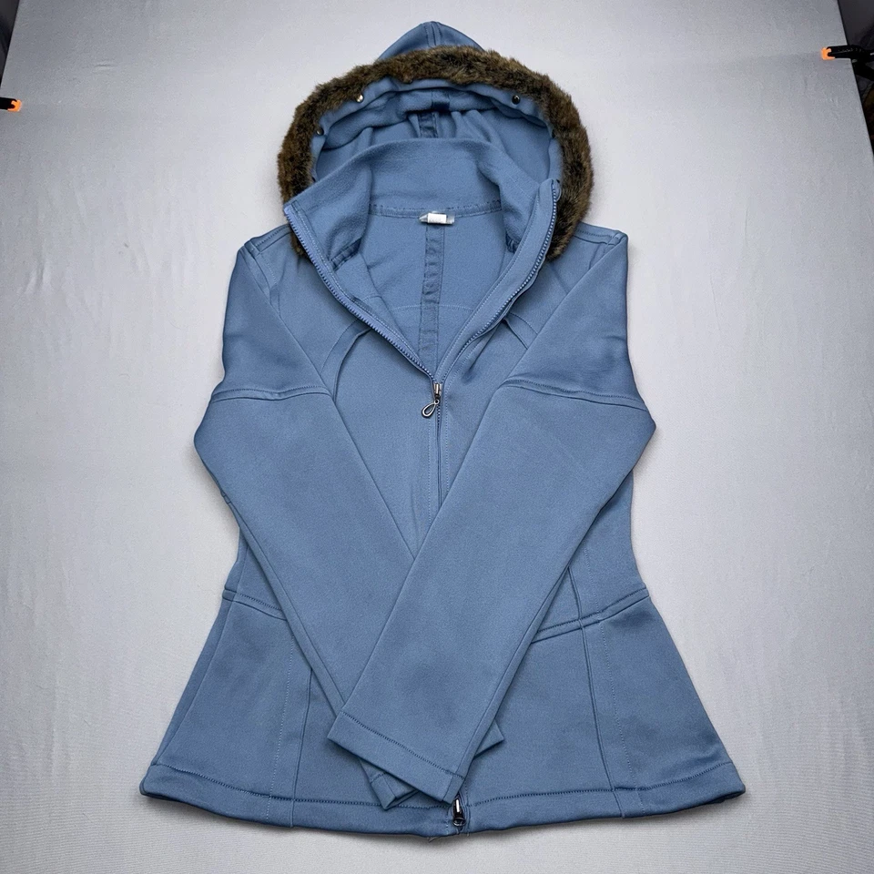 Chaqueta con Capucha y Cremallera ATHLETA Azul Mezcla Poli Extraíble Piel Sintética M Foto 3 de 4