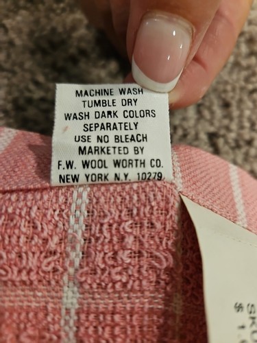 New Woolworth Vintage Dish/Tea Towels Pink&White 100%cotton - Picture 4 of 4