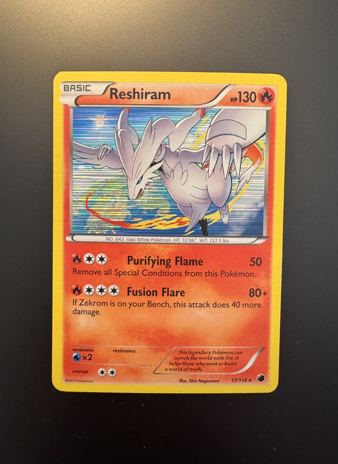 Pokémon TCG - Reshiram 17/116 Plasma Freeze Holo 2013 - LP