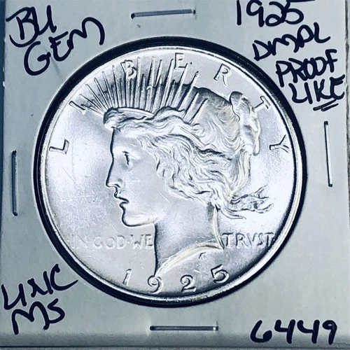 1925 P BU GEM PEACE SILVER DOLLAR UNC MS+++ U.S. MINT RARE COIN 6449