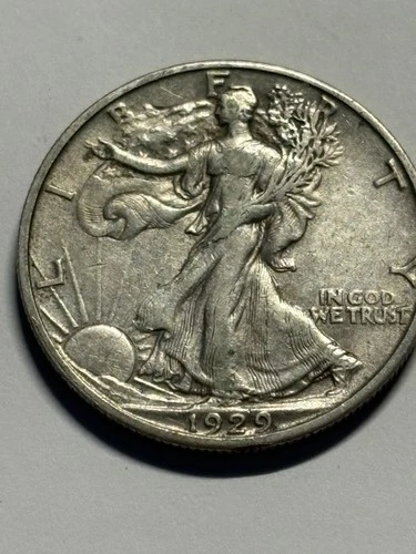 1929-S San Francisco Walking Liberty Silver Half 50c Very Fine VF+