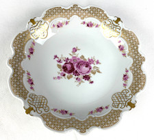 Wallendorf Schale Rosendekor mit Gold