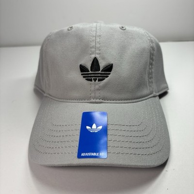 NWT ADIDAS Hat Originals Men s Relaxed Trefoil Strapback Grey Two/Black