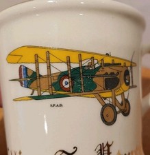 BI-PLANE S.P.A.D. Occupational Shaving Mug GOLD GILT Atlas China Milbern MFG