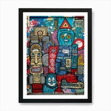 Robots On The Wall Art Print Framed Wall Art Poster Canvas Print Picture