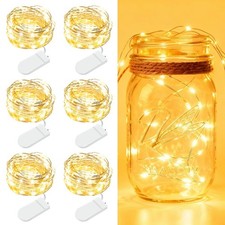 6 Pack Fairy Lights Battery Operated - 7ft 20 LED Twinkle Lights Copper Wire ...