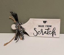 Old Fashion Decorative White Paddle Farmhouse Rustic Kitchen Décor Checkered