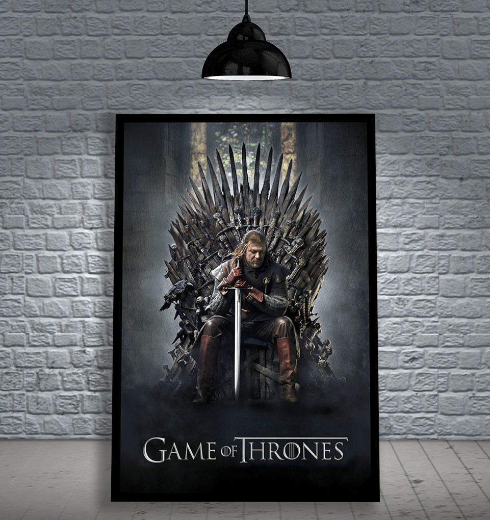 GAME OF THRONES TV SERIES FRAMED MOVIE POSTER PRINT CINEMA A1 & 60X40CM