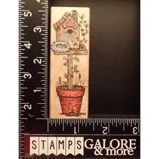 Hero Arts Rubber Stamps F1019 TALL POTTED BIRDHOUSE NEST EGGS VINES FLOWERS #936