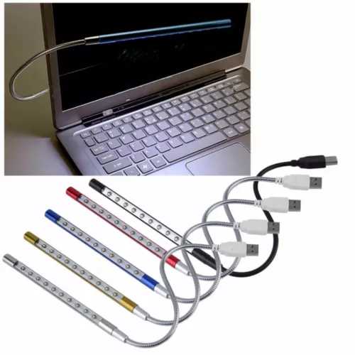 USB Keyboard Night PC Light Flexible Lamp 10 LED for Reading Notebook Laptop