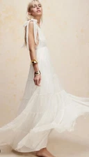 Free People FP One Milani Metallic Tie Shoulder Ethereal Maxi Dress XL