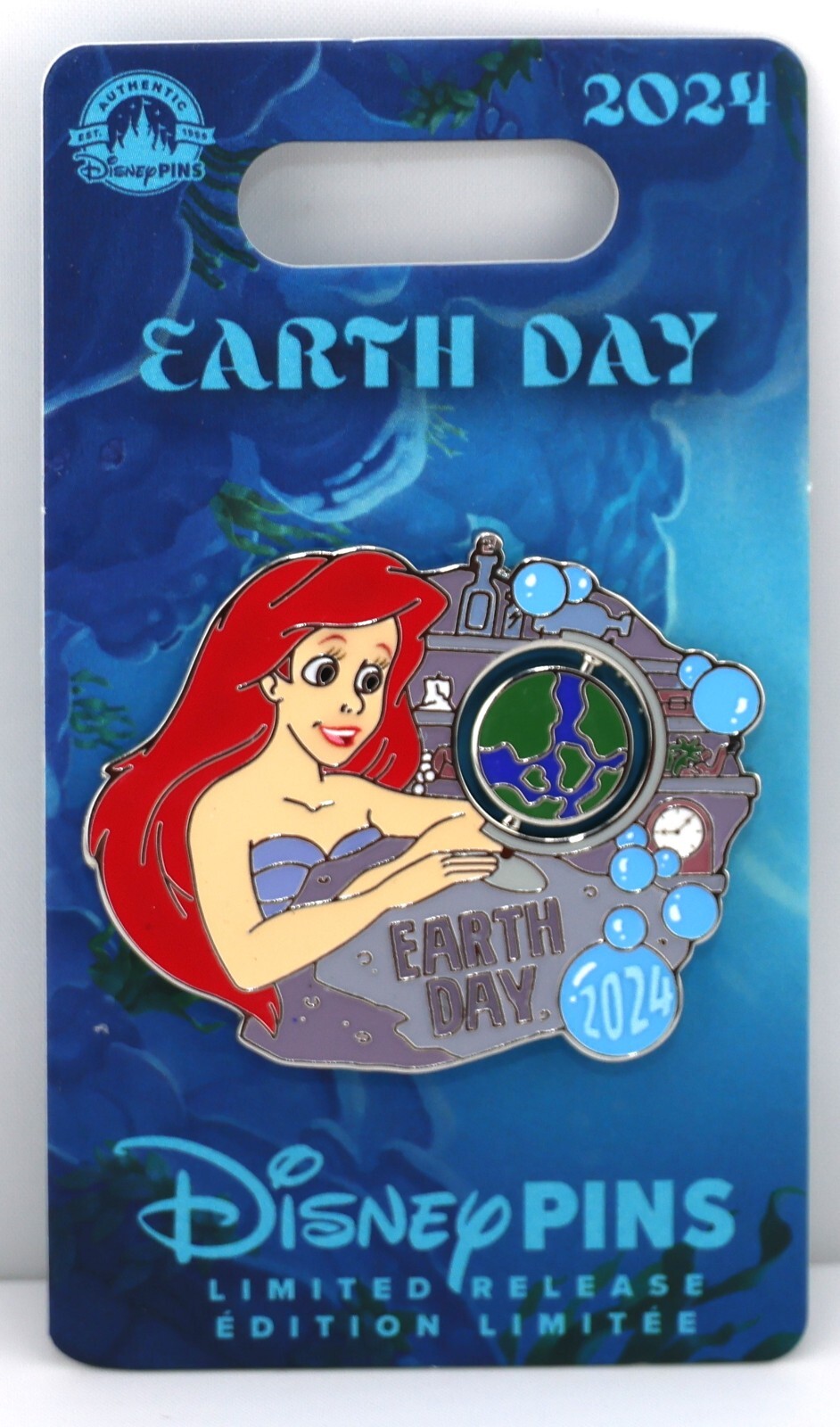 Disney Ariel Earth Day 2024 Spinner Pin The Little Mermaid Limited Release-NEW