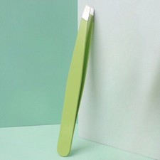 1X Stainless Steel Tweezers Beauty Salon Forceps Oblique Eyebrow Clip Tool 9.7cm