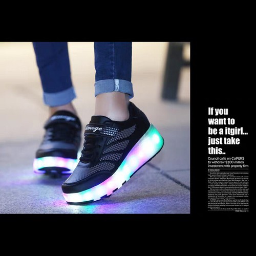 Rollschuhe Mädchen Jungen Kinder Schuhe mit Rollen Skates Unisex LED Turnschuhe - Bild 9 von 14