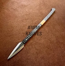 CUSTOM HANDMADE HIGH CARBON STEEL HUNTING SPEAR WITH MICARTA HANDLE & SHEATH