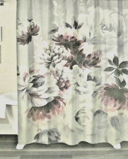 Idea Nuova Watercolor Fabric Shower Curtain Mums Floral Bathroom Spring 72x72"