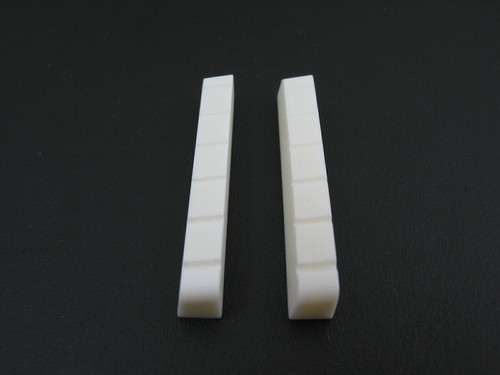 2x 42mm Slotted Flat Bone Guitar Nut For Many Gibson Les Paul Epiphone & Similar - Picture 2 of 4