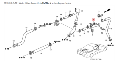HONDA ACURA GENUINE OEM NSX Water Valve Assembly Water Valve