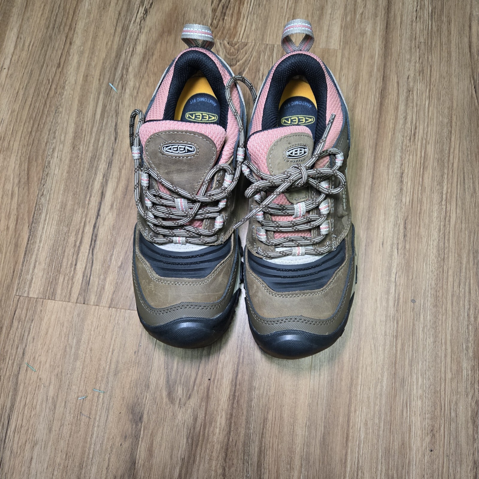 Stivali da donna Keen Ridge Flex taglia 10 in pelle marrone impermeabili scarpe da trekking