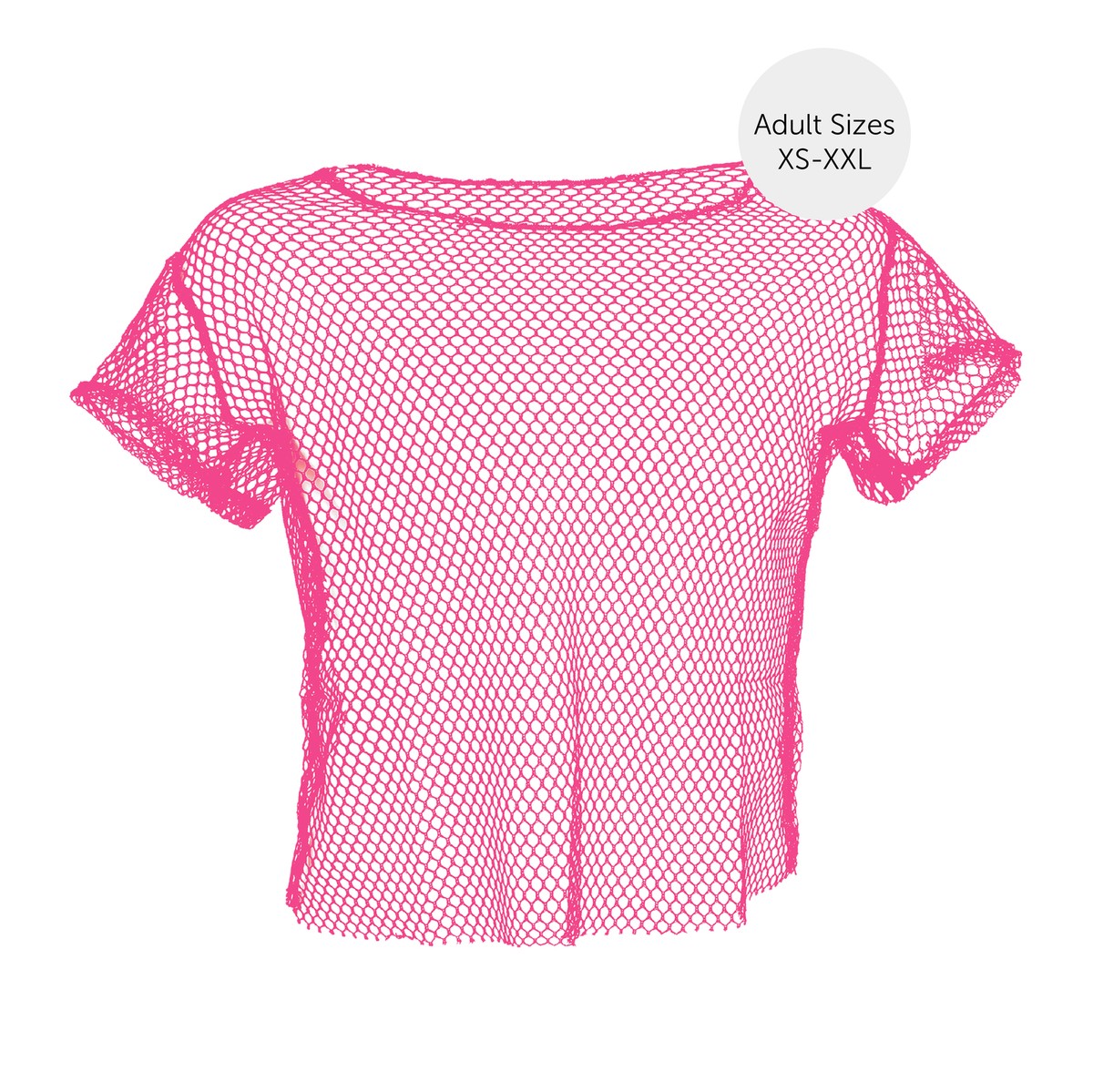 neon pink fishnet crop top
