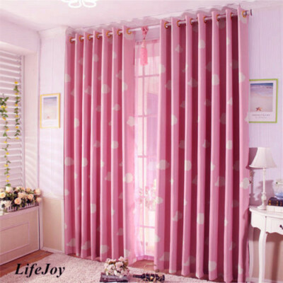 80 Blockout Eyelet Curtains Kids Girls Pink Bedroom 2 X 180cm X 230cm Pack Ebay