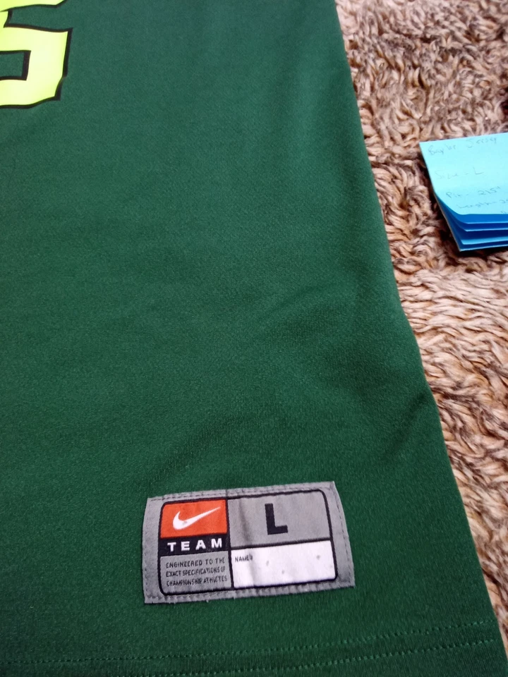 Nike Team NCAA Basketball Men's Jersey Baylor Bears Green/Neon Size L - Image 2 of 4