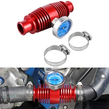 Radiator Hose In-Line Cooler W/ Temperature Gauge For Yamaha Banshee 350 YFZ350