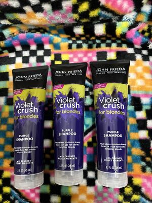 3 Pack John Frieda Violet Crush Purple for blondes Shampoo 8.3 oz each.