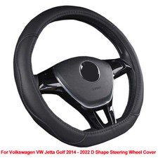 Cubierta de volante de coche tipo D antideslizante para Volkswagen VW Jetta Golf 2014-2022