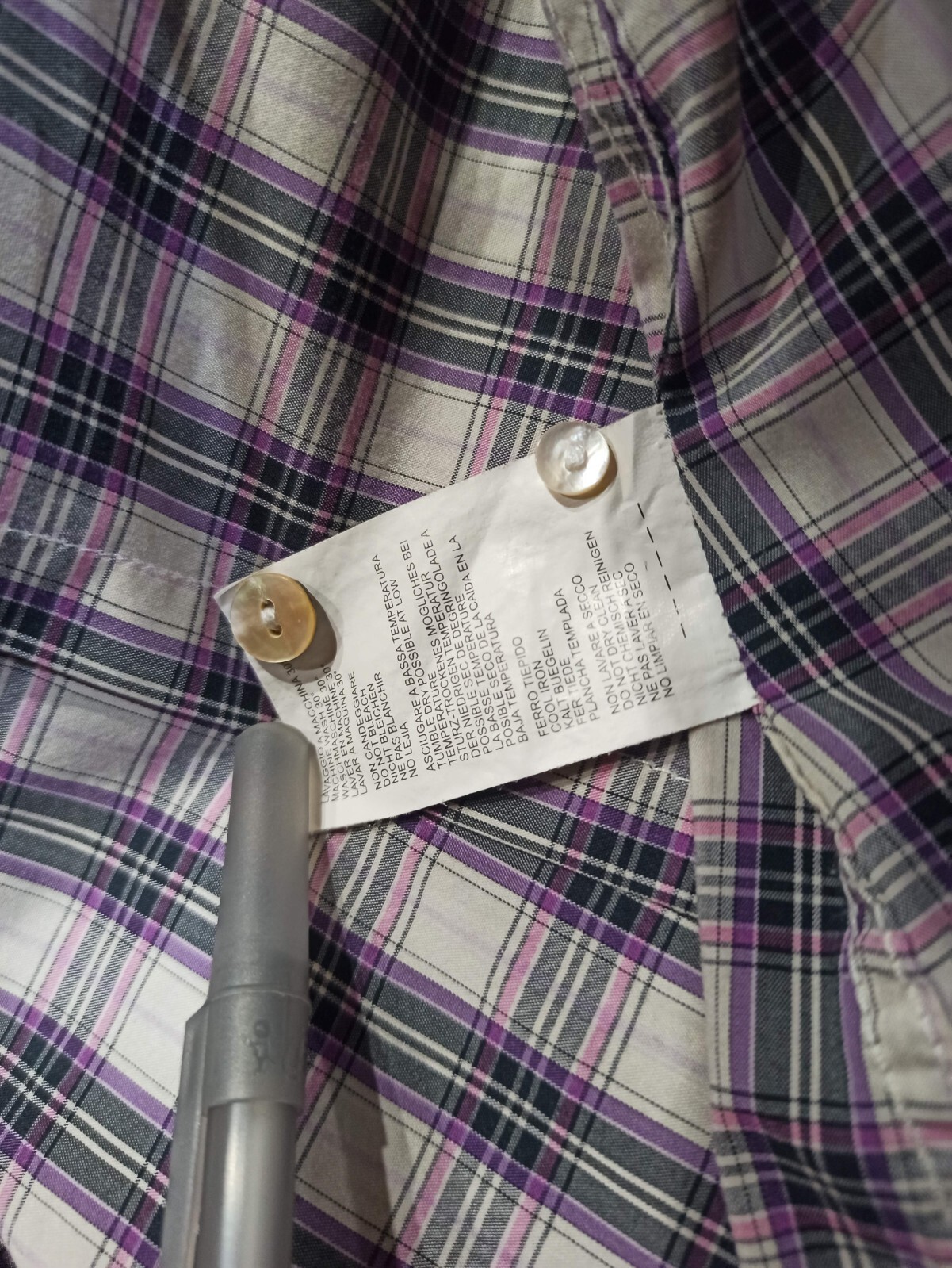 La Martina women's shirt size  1 S multi  color plaid image 9