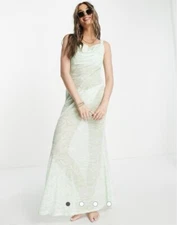 ASOS Urban Threads Beach Maxi Dress Cowl Neck Mint Medium NWT Retail $65