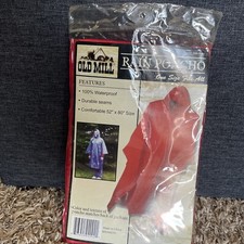 New Old Mill Rain Poncho Red One Size Fits All 52