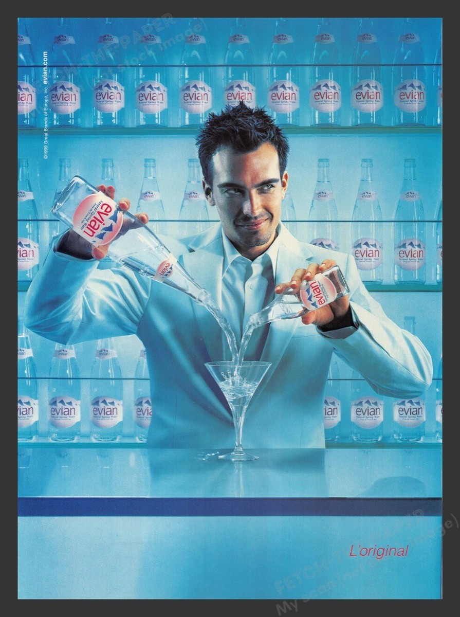 Evian Water Bartender 1990s Print Advertisement Ad 1999 | eBay