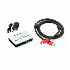 VGA to HDMI HD 1080P Video Audio Converter + Braided 4.5 feet HDMI Cable