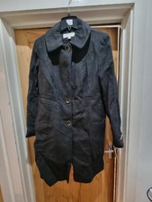 Anne Klein Charcoal Wool-cashmere Blend Coat Uk Size 14 Rrp $340.00