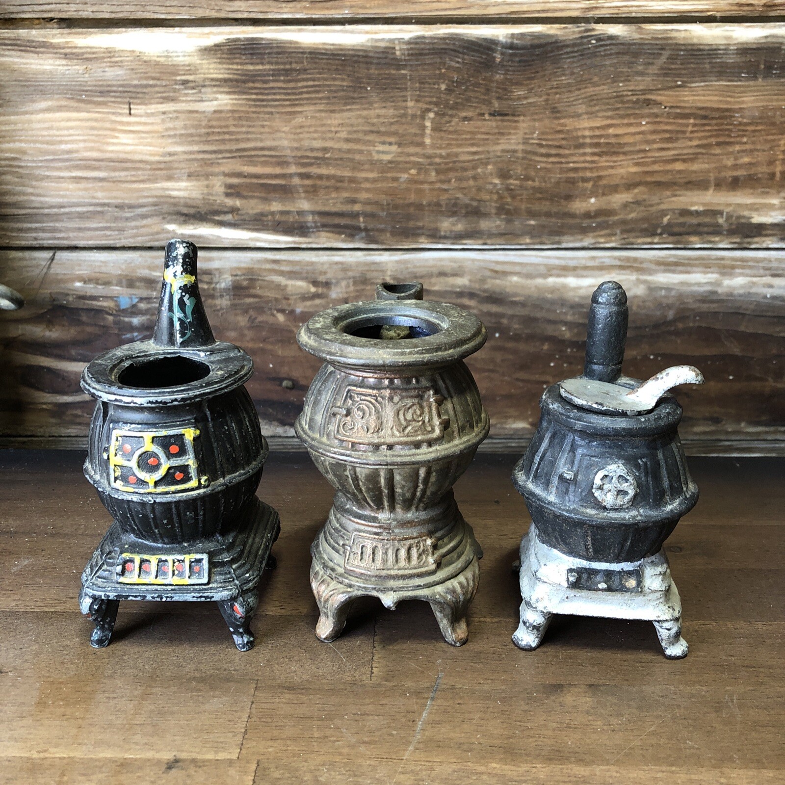 3 Vintage cast iron pot belly stove Salesman Sample | eBay