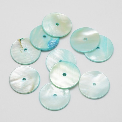 200pcs Colorful Natural Shell Beads Smooth Flat Disc Loose Spacers Craft 20x2mm - Picture 4 of 7
