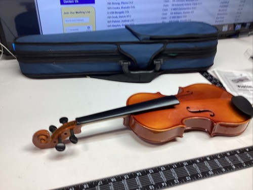 CARLO ROBELLI CLASSIC VIOLIN WITH SOFT CASE PARTS BROWN No Bow Round Stick Nice - Picture 11 of 20