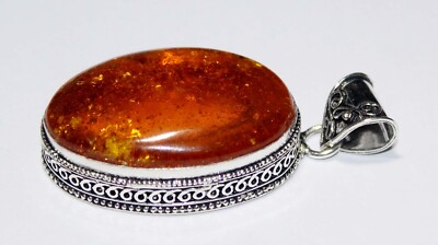Top Amber Oval Shape Gemstone Handmade Pendant Jewelry Pendant Size 3 inches