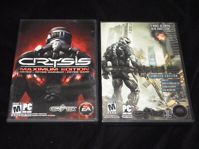 Lot of 2 CRYSIS MAXIMUM EDITION (PC, 2009) Complete + Crysis 2 Limited Edition