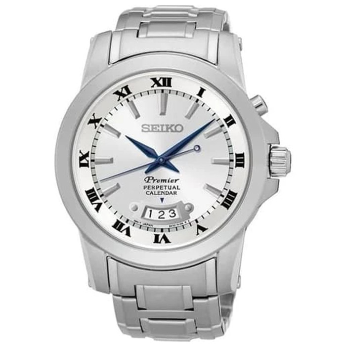 SEIKO PERPETUAL CALENDAR 腕時計 SEIKO PREMIER SNQ145P1 Perpetual Calendar Watch Steel Quartz 6A32