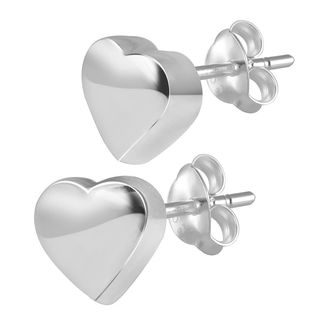 MATERIA Kristall Herz Ohrstecker Aus 925 Silber – Mit Strasssteinen In 7 Farben, 9x9 Mm, Für Damen & Mädchen