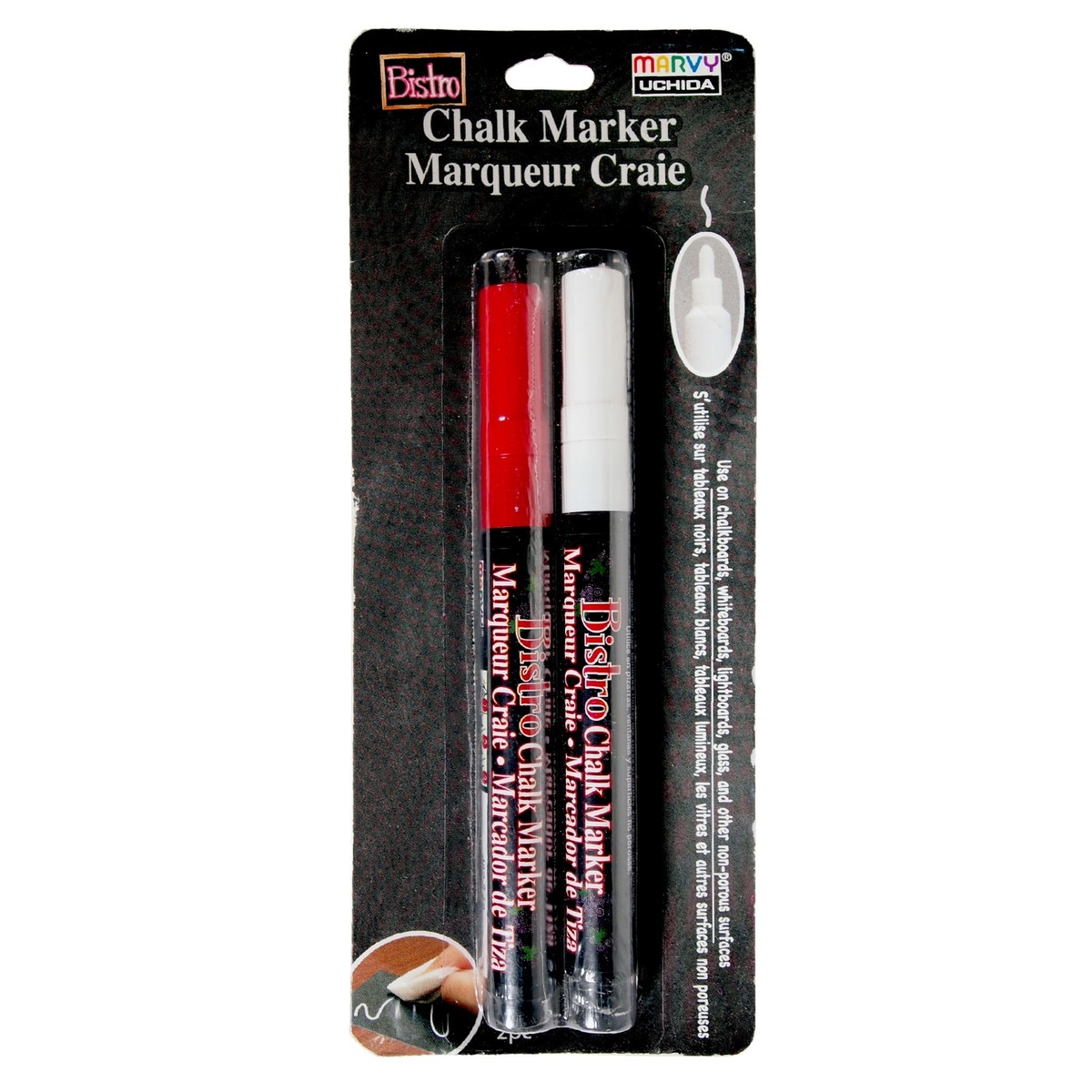 Marvy Uchida : Bistro Chalk Marker set of 2 - Red + White | eBay