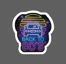 Back To 80's Sticker Neon Retro Waterproof